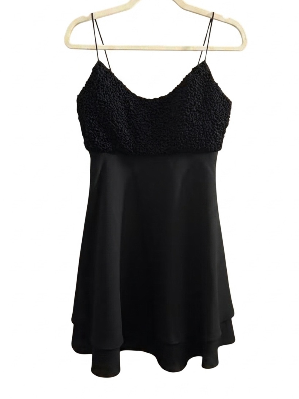 FAVIANA NYC vintage tiered little black dress lbl